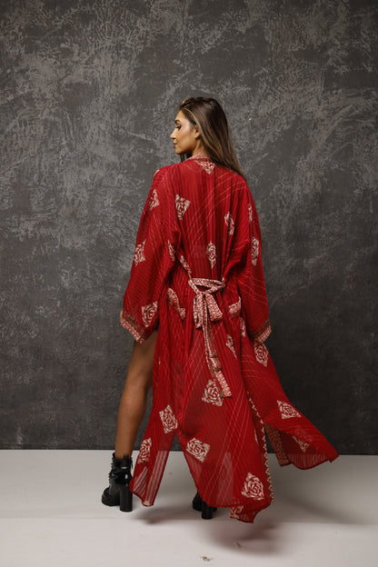 Modern Saree Kimono Robe – Lightweight Everyday Cover Up