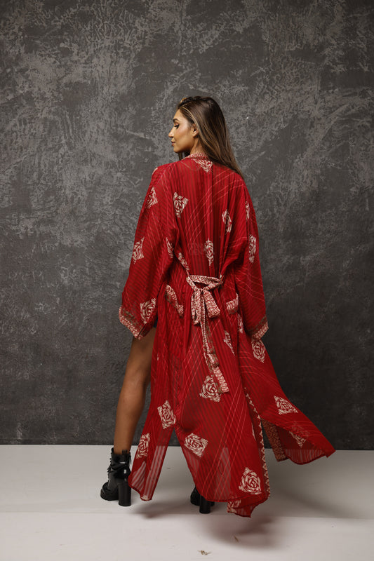 Modern Saree Kimono Robe – Lightweight Everyday Cover Up