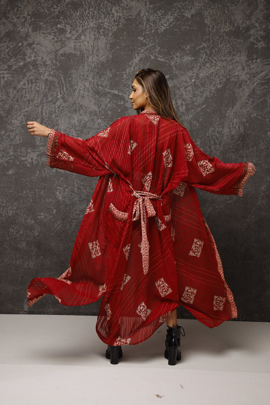 Modern Saree Kimono Robe – Lightweight Everyday Cover Up