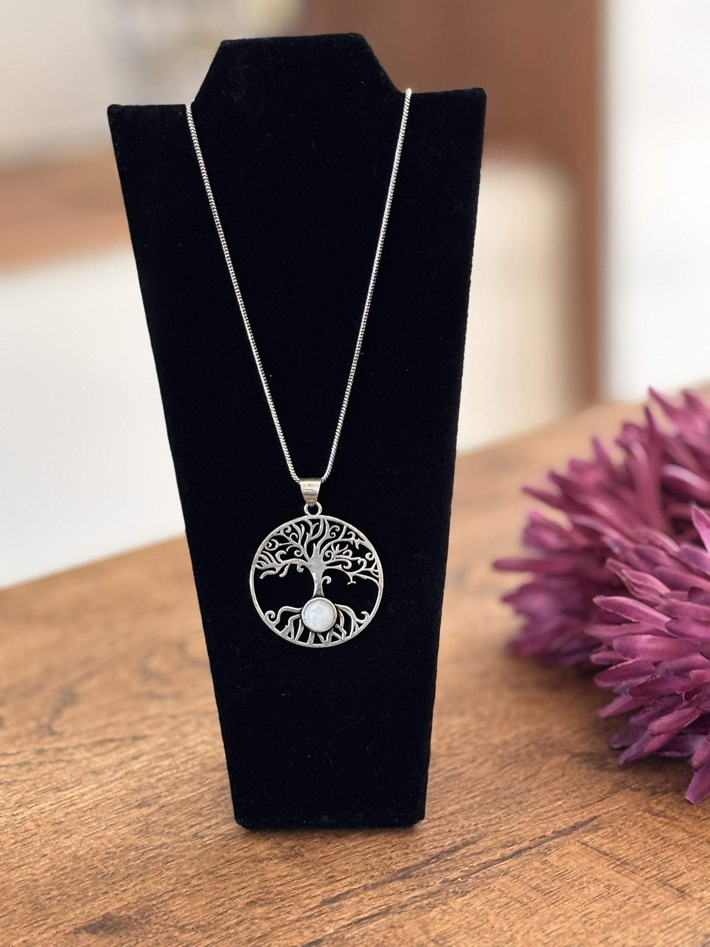 Gold/Sliver Tree of Life Gemstone Pendant.