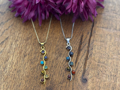 Elegant Chakra Stone Pendant Necklaces