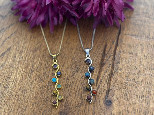 Elegant Chakra Stone Pendant Necklaces