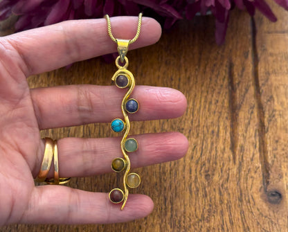 Elegant Chakra Stone Pendant Necklaces