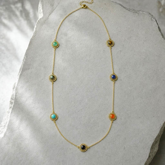 Handcrafted Multi-Stone Station Necklace — Nomad Trail