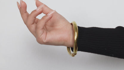 Bold Boho Brass Bangles - Classic wide bangles.