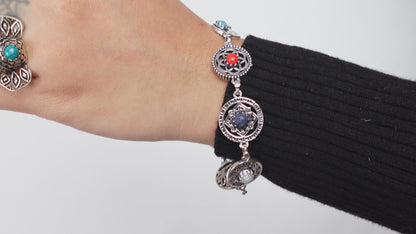 7 Chakras Sacred Geometry Bracelet - A spiritual charm bracelet with 7 gemstones—infused with balance and symbolism.