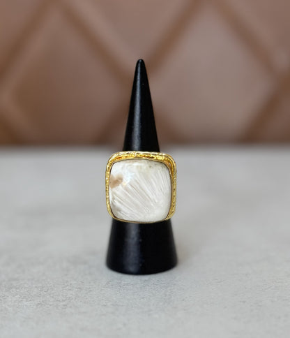 Boho Oval Gemstone Adjustable Statement Ring