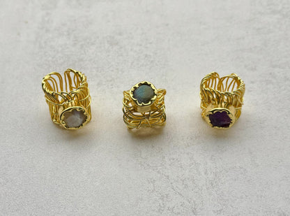 Raw Beauty – Wire-Wrapped Gemstone Rings.